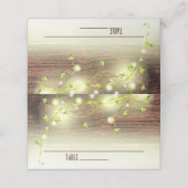 Rustikales Land Holz Mason Jar String Lights Tree Platzkarte (Außenseite Aufgefaltet)