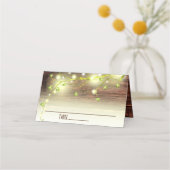 Rustikales Land Holz Mason Jar String Lights Tree Platzkarte (Rückseite)