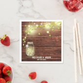Rustikales Land Holz Mason Jar String Lights Tree Serviette (Beispiel)