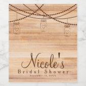 Rustikales Land Holz & Mason Jars Barn Wedding Wei Weinetikett (Einzelnes Label)