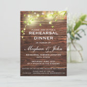 Rustikales Land Holz Mason Lights Probe Abendessen Einladung (Stehend Vorderseite)