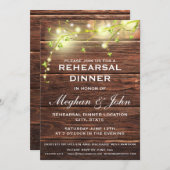 Rustikales Land Holz Mason Lights Probe Abendessen Einladung (Vorne/Hinten)