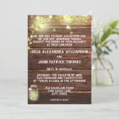 Rustikales Land Holz Mason Streichellichter Hochze Einladung (Stehend Vorderseite)