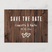 Rustikales Land Holz Save the Date Postkarten (Vorderseite)
