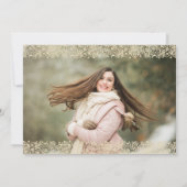 Rustikales Land Holz Spitzen GRADUATE 5 Fotos Einladung (Rückseite)