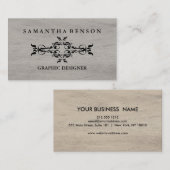 Rustikales Land Holz Textur Grafik Visitenkarte (Vorne/Hinten)