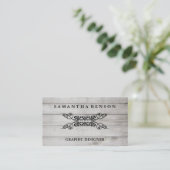 Rustikales Land Holz Textur Grafik Visitenkarte (Stehend Vorderseite)