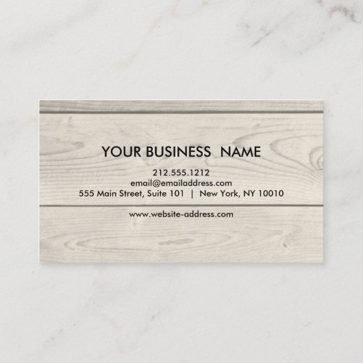 Rustikales Land Holz Textur Graphic Business Car Visitenkarte (Rückseite)