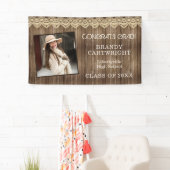 Rustikales Land Holz und Spitzen mit Foto Abschlus Banner (Insitu)