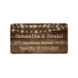 Rustikales Land Holz und Streichellichter Adressaufkleber