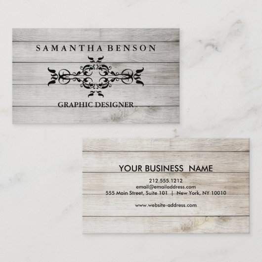 Rustikales Land-hölzerne Beschaffenheits-Grafik Visitenkarte (Vorne/Hinten)