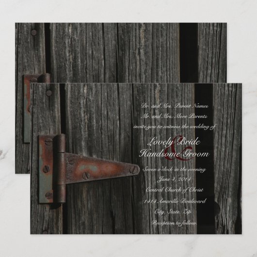 Rustikales Land-hölzerne Einladung (Vorne/Hinten)