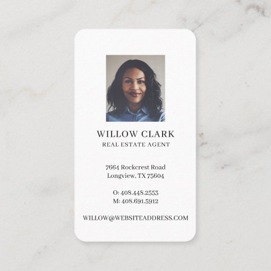 Rustikales Land Holztür Real Anwesen Agent Visitenkarte (Rückseite)