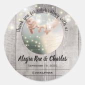 Rustikales Land Ihr Foto Vielen Dank Runder Aufkleber (Vorderseite)