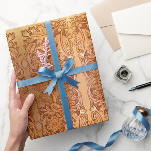 Rustikales Land im Südwesten Western Leder Geschenkpapier (Schenken)