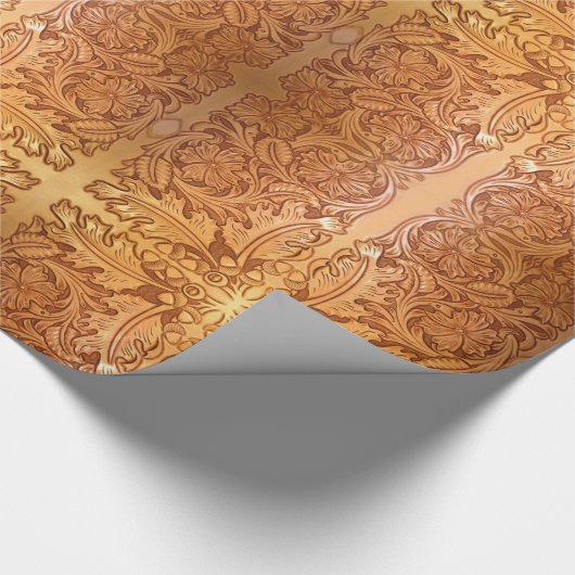 Rustikales Land im Südwesten Western Leder Geschenkpapier (Ecke)