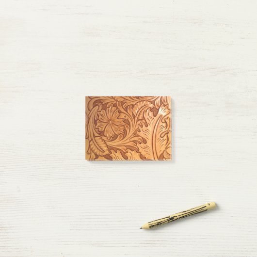 Rustikales Land im Südwesten Western Leder Post-it Klebezettel (Auf Schreibtisch)