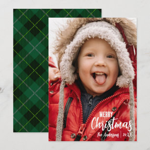 Rustikales Land Kariert Frohe Weihnachten Familie 