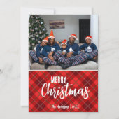 Rustikales Land Kariert Frohe Weihnachten Familie (Vorderseite)