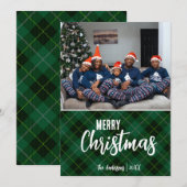 Rustikales Land Kariert Frohe Weihnachten Familie  (Vorne/Hinten)