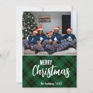 Rustikales Land Kariert Frohe Weihnachten Familie 