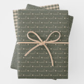 Rustikales Land Kariert Schnee Weihnachtswrapping  Geschenkpapier Set (Beispiel)