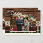 Rustikales Land Kariert Weihnachten Foto (Vorne/Hinten)