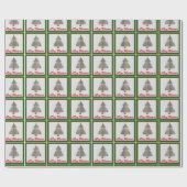 Rustikales Land Karierte Weihnachtsbaumfeier Geschenkpapier (Flach)