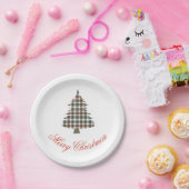 Rustikales Land Karierte Weihnachtsbaumfeier Pappteller (Party)