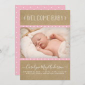 Rustikales Land Kraft Geburtserklärung Ankündigung (Vorne/Hinten)