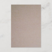 Rustikales Land Kraft Hochzeitsdetails Begleitkarte (Rückseite)