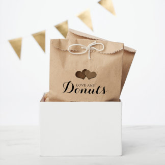 Rustikales Land Kraft Papier Liebe und Donuts Hoch Geschenktütchen