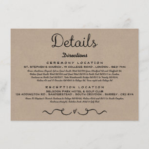 Rustikales Land Kraftpapier der Begleitkarte