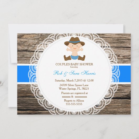 Rustikales Land-laden Vintage Einladung (Vorderseite)