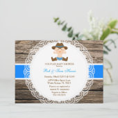 Rustikales Land-laden Vintage Einladung (Stehend Vorderseite)