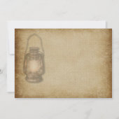 Rustikales Land Laterne Vintage Hochzeit Einladung (Rückseite)