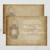 Rustikales Land Laterne Vintage Hochzeit Einladung (Vorne/Hinten)