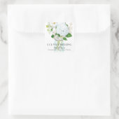 Rustikales Land Mason Jar Blume White Hydrangeas Quadratischer Aufkleber (Tasche)