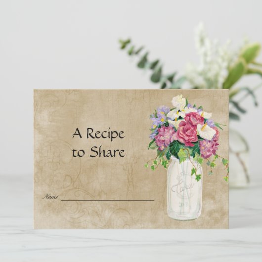 Rustikales Land Mason Jar Bouquet Bridal Rezept (Stehend Vorderseite)