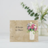 Rustikales Land Mason Jar Bouquet Bridal Rezept Postkarte (Stehend Vorderseite)