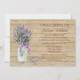 Rustikales Land Mason Jar French Lavender Bouquet Einladung