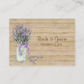 Rustikales Land Mason Jar French Lavender Bouquet Platzkarte (Rückseite)