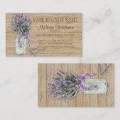 Rustikales Land Mason Jar French Lavender Bouquet Visitenkarte (Vorne/Hinten)