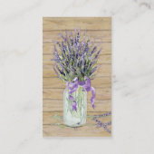 Rustikales Land Mason Jar French Lavender Bouquet Visitenkarte (Rückseite)