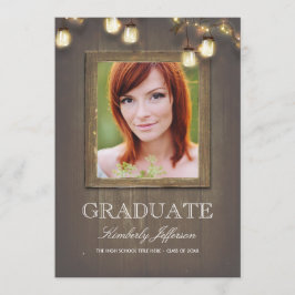 Rustikales Land Mason Jar Lights Foto Abschluss Einladung