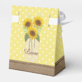 Rustikales Land Mason Jar Sunflower Favor Box Geschenkschachtel (Rückseite)