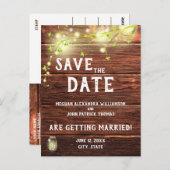 Rustikales Land Mason String Leuchten Save the Dat Postkarte (Vorne/Hinten)