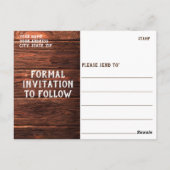 Rustikales Land Mason String Leuchten Save the Dat Postkarte (Rückseite)