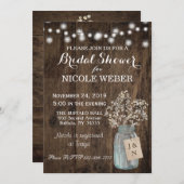 Rustikales Land-Maurer-Glas-Scheunen-Brautparty Einladung (Vorne/Hinten)