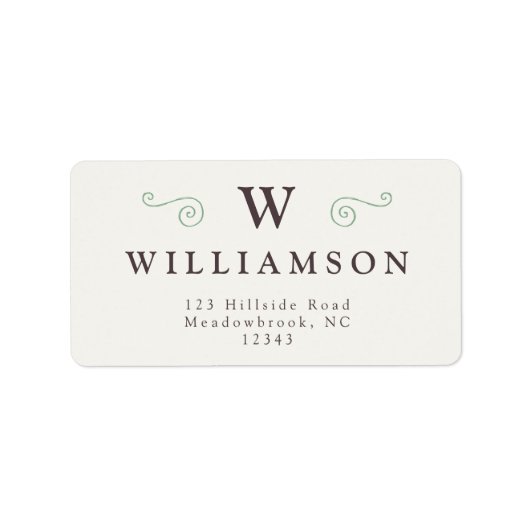 Rustikales Land Moderne Monogramm-Rücksendeadresse Adressaufkleber (Vorne)
